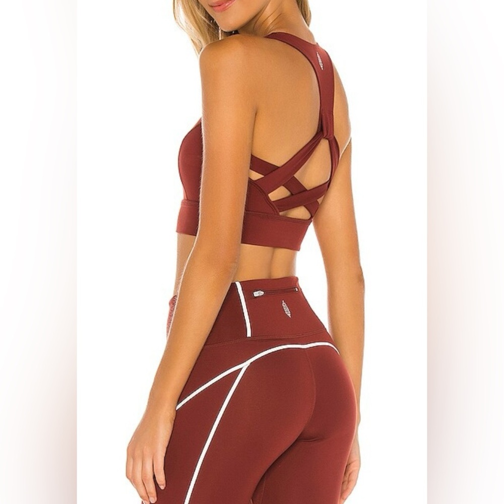 Free People Movement Light Synergy workout top/ sports bra wine only size small